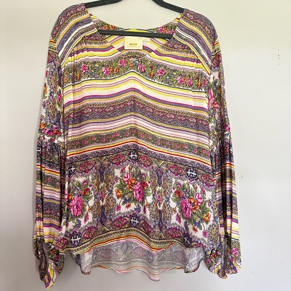 Maeve by Anthropologie multi color floral blouse size XL.